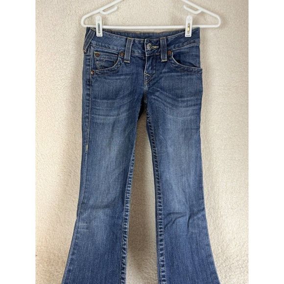 True Religion Hi-Rise Boot Cut Dark Wash Womens Jeans Size 26 Flap Pockets - Picture 3 of 13